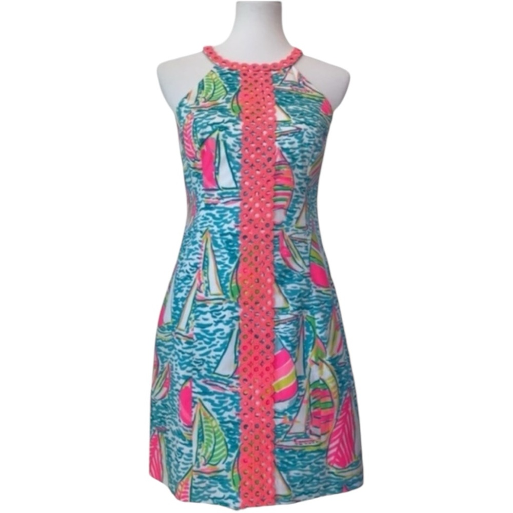 Lilly Pulitzer Women’s Size 00 XXS You Gotta Regatta Sailboat Shift Dress EUC